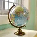 desk globe on white table