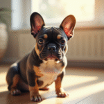 Bulldog français exotique au pelage unique dans un salon lumineux