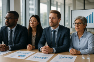 Groupe de professionnels lors d'une réunion en entreprise